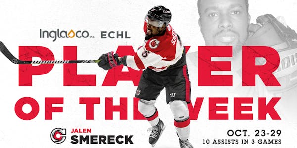 JALEN SMERECK NAMED ECHL PLAYER OF THE WEEK